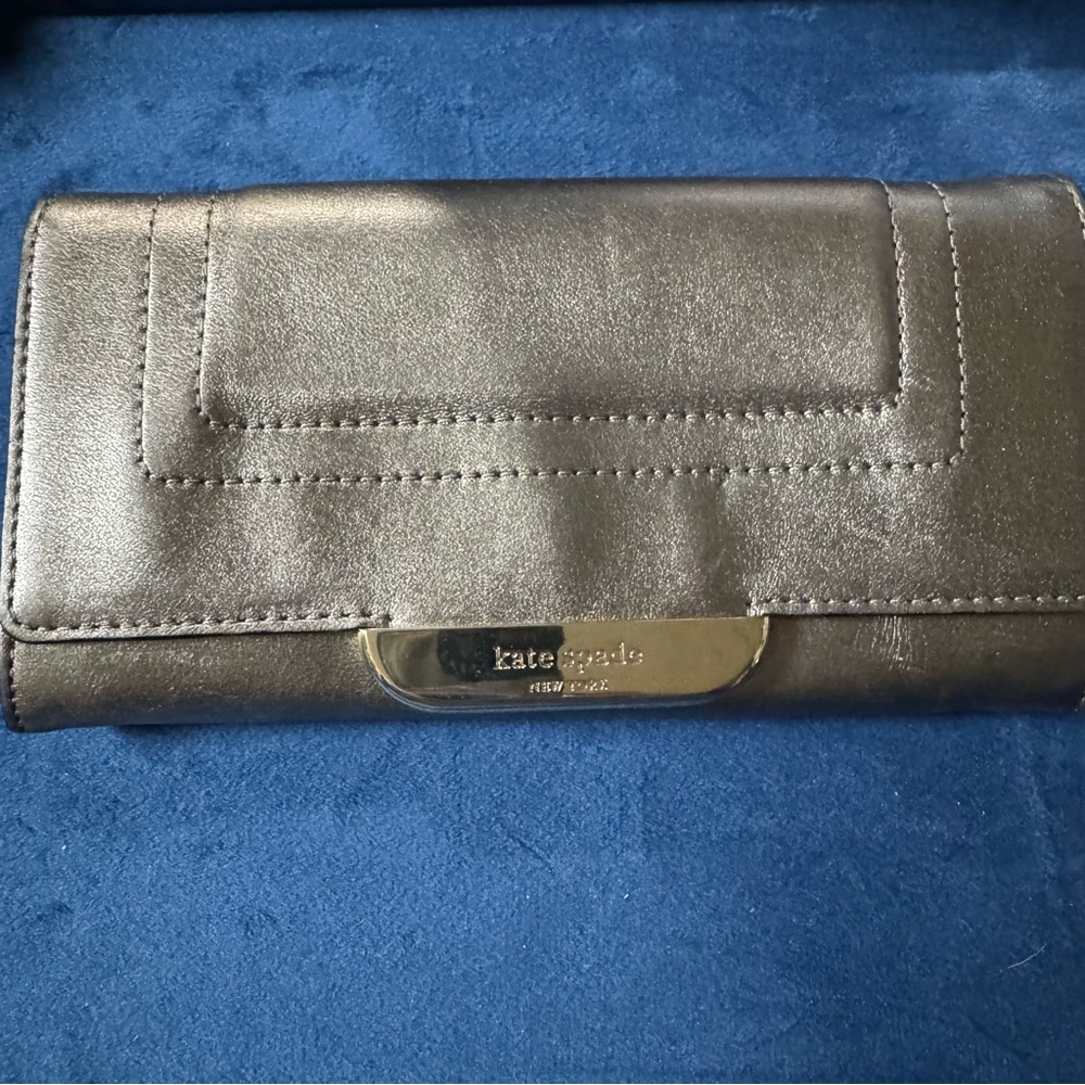 Kate Spade metallic gray wallet